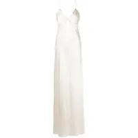 michelle mason robe longue à découpe - blanc