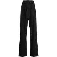 michelle mason pantalon taille-haute à fines rayures - noir