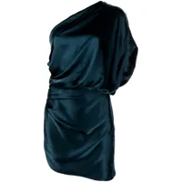 michelle mason robe courte drapée à design à une épaule - bleu