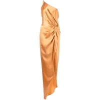 michelle mason robe longue à design à une épaule - orange