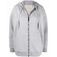 michael kors hoodie zippé à bande logo - gris