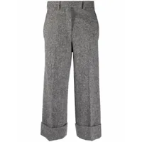 thom browne pantalon de tailleur donegal en laine - gris