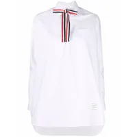 thom browne chemise à détail de noeud tricolore - blanc