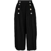 viktor & rolf pantalon ample court plissé à boutonnière croisée - noir