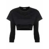 jacquemus t-shirt crop le double superposé - noir