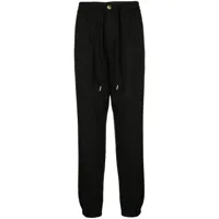 versace jeans couture pantalon de jogging à patch logo - noir