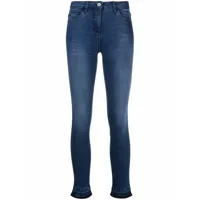 patrizia pepe jean skinny à taille haute - bleu