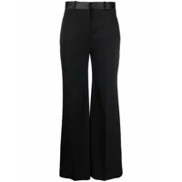 victoria beckham pantalon de tailleur à taille contrastante - noir