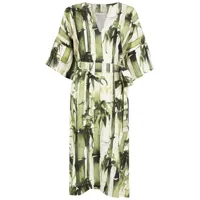 lenny niemeyer robe mi-longue à imprimé bamboo - vert