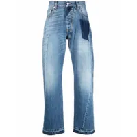alexander mcqueen jean ample à design patchwork - bleu