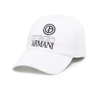giorgio armani casquette à logo brodé - blanc