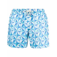 peninsula swimwear short de bain à imprimé graphique - bleu
