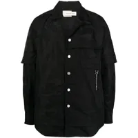 feng chen wang chemise légère à design superposé - noir