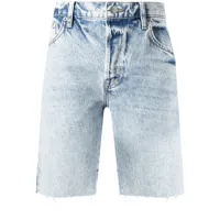 frame short en jean à effet délavé - bleu
