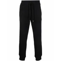 versace jeans couture pantalon de jogging à logo brodé - noir