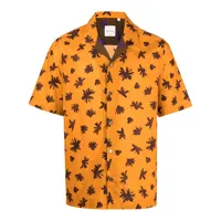 paul smith chemise à fleurs - orange