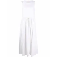 mm6 maison margiela robe longue à coutures contrastantes - blanc