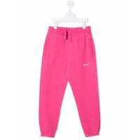 off-white kids pantalon de jogging à logo imprimé - rose