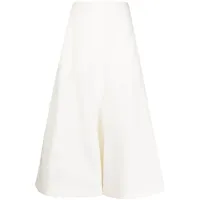jil sander jupe évasée en coton à taille haute - blanc