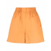 nanushka short en coton à taille élastiquée - orange