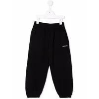 balenciaga kids pantalon de jogging fuselé à logo imprimé - noir