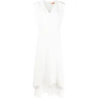 yves salomon robe mi-longue à design sans manches - blanc