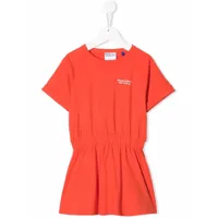 marcelo burlon county of milan kids robe t-shirt tempera cross à logo imprimé - rouge