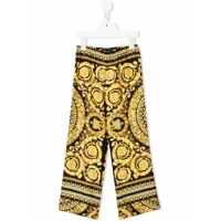 versace kids pantalon à imprimé baroque - jaune