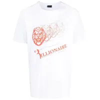 billionaire t-shirt en coton à logo imprimé - blanc
