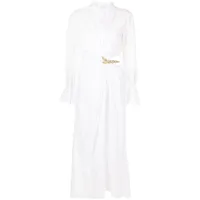simkhai robe-chemise torsadée à manches longues - blanc