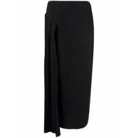 chanel pre-owned jupe en soie à plis (1999) - noir