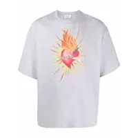 lanvin t-shirt à logo cœur imprimé - gris