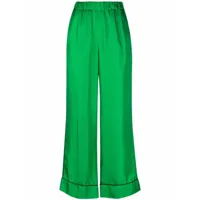 blanca vita pantalon ample en soie - vert