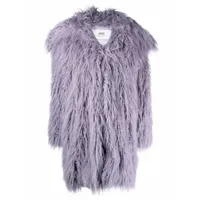 ami paris manteau oversize en fourrure artificielle - violet