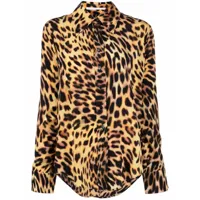 stella mccartney chemise à imprimé léopard - marron