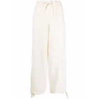 jil sander pantalon droit à taille nouée - blanc