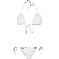 zimmermann bikini en crochet à fleurs - blanc