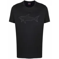 paul & shark t-shirt à logo imprimé - noir