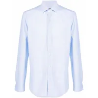 corneliani chemise à motif pied-de-poule - bleu