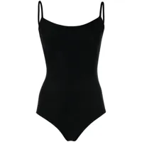 chanel pre-owned maillot de bain à encolure carrée (années 1980-1990) - noir