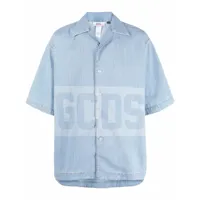 gcds chemise à logo imprimé - bleu