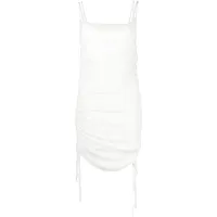 dion lee robe courte drapée à effet de transparence - blanc