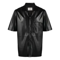nanushka chemise camp en cuir artificiel - noir