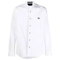 philipp plein chemise à plaque logo poitrine - blanc