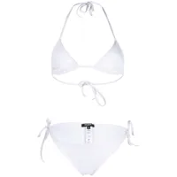 balmain bikini à détails noués - blanc