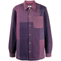 marine serre chemise imprimée à design patchwork - rose