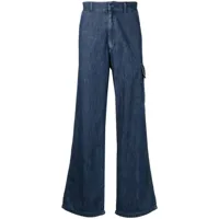 valentino garavani jean ample à taille haute - bleu