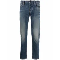 emporio armani jean slim à taille basse - bleu