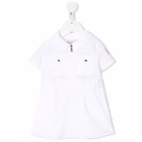 moncler enfant robe-chemise zippée à patch logo - blanc