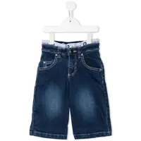 aigner kids short en jean à taille à logo - bleu